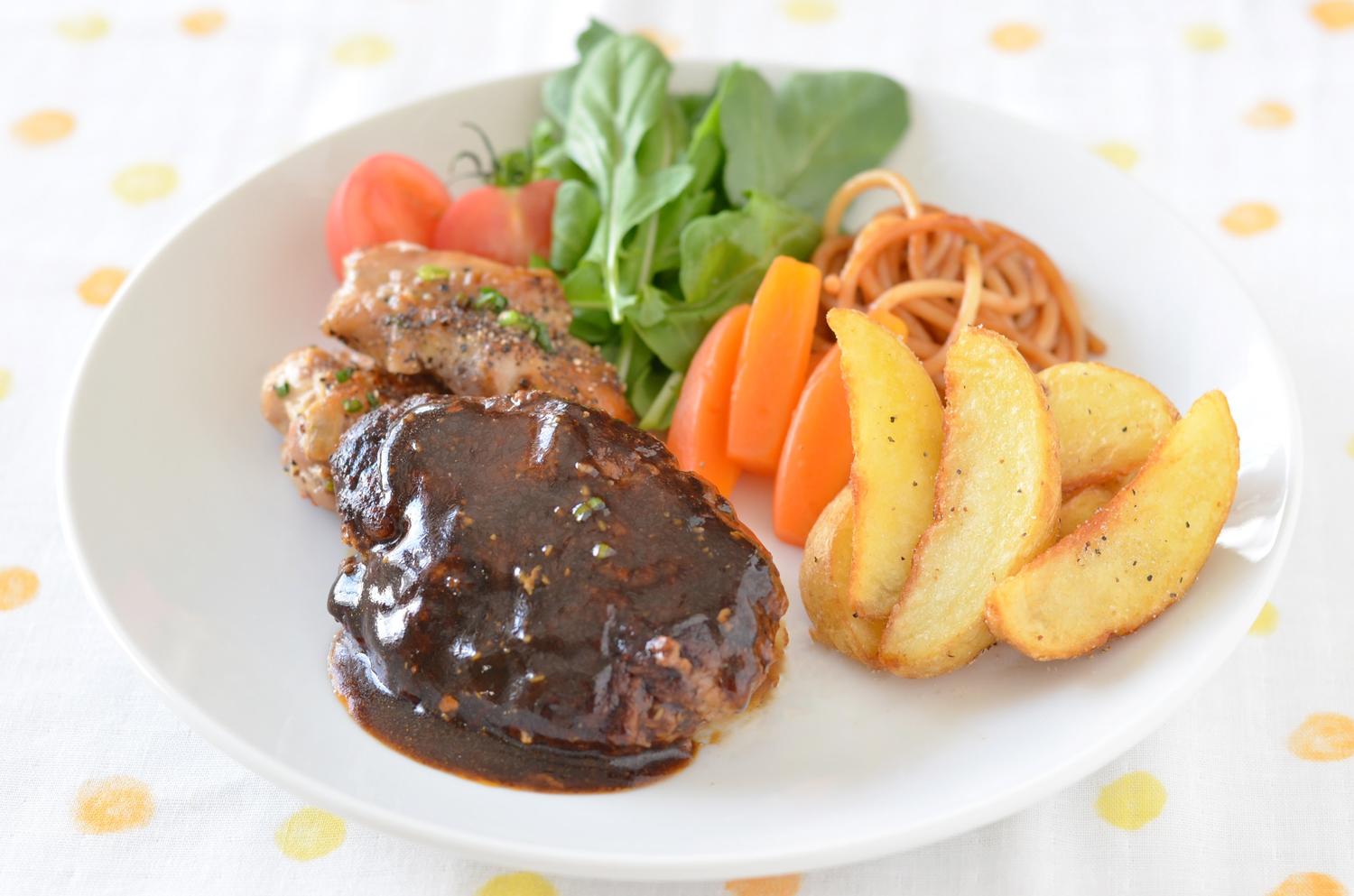 ハンバーグを食べる or 食べてもらう(プレゼンテーションする)